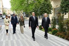 Президент Ильхам Алиев и Первая леди Мехрибан Алиева приняли участие в открытии после реконструкции улицы Ислама Сафарли в Баку (ФОТО)