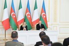 Президент Ильхам Алиев и Председатель Совета министров Италии выступили с заявлениями для прессы (ФОТО/ВИДЕО)