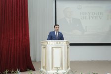 В Хачмазском районе состоялась конференция, посвященная 103-й годовщине со дня рождения общенационального лидера Гейдара Алиева (ФОТО)