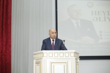 В Хачмазском районе состоялась конференция, посвященная 103-й годовщине со дня рождения общенационального лидера Гейдара Алиева (ФОТО)