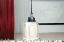 В Хачмазском районе состоялась конференция, посвященная 103-й годовщине со дня рождения общенационального лидера Гейдара Алиева (ФОТО)