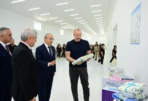 Президент Ильхам Алиев принял участие в открытии ООО «Карабахский текстильный дом» в Ходжалы (ФОТО/ВИДЕО)