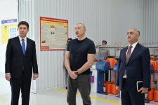Президент Ильхам Алиев принял участие в открытии предприятия по производству рабочих перчаток в Ханкенди (ФОТО)