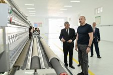 Президент Ильхам Алиев принял участие в открытии ООО «Карабахский текстильный дом» в Ходжалы (ФОТО)