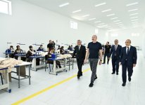 Президент Ильхам Алиев принял участие в открытии ООО «Карабахский текстильный дом» в Ходжалы (ФОТО)