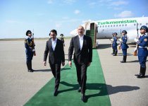Президент Туркменистана Сердар Бердымухамедов прибыл в Физулинский район (ФОТО)