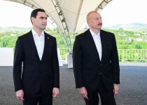 Президент Ильхам Алиев и Президент Сердар Бердымухамедов посмотрели разрушенные места города Физули (ФОТО)