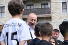 Президент Ильхам Алиев и Президент Сердар Бердымухамедов побывали в первом жилом комплексе, построенном в городе Шуша (ФОТО)