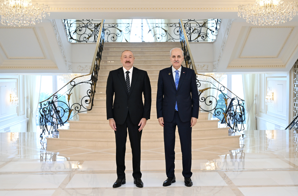 Президент Ильхам Алиев принял делегацию во главе с председателем Великого национального собрания Турции (ФОТО/ВИДЕО)
