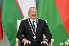 В Ташкенте состоялась церемония награждения Президента Ильхама Алиева и Президента Шавката Мирзиёева (ФОТО)