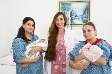 Первый вице-президент Мехрибан Алиева, ее дочери Лейла Алиева и Арзу Алиева посетили Научно-исследовательский институт педиатрии (ФОТО)