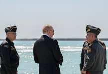 Президент Ильхам Алиев и Первая леди Мехрибан Алиева посетили Военно-морские силы (ФОТО)