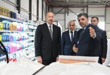 Президент Ильхам Алиев принял участие в открытии предприятия по производству бумажной и гигиенической продукции в Гарадагском районе (ФОТО)