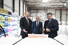 Президент Ильхам Алиев принял участие в открытии предприятия по производству бумажной и гигиенической продукции в Гарадагском районе (ФОТО)