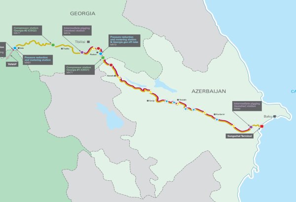 По Южно-Кавказскому трубопроводу поставлено свыше 15 млрд кубометров газа