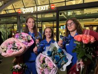 Призеры чемпионата мира по акробатической гимнастике вернулись в Азербайджан (ФОТО)