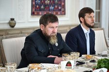 Состоялся совместный обед Президента Ильхама Алиева и главы Чеченской Республики России Рамзана Кадырова (ФОТО)