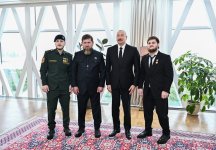 Состоялся совместный обед Президента Ильхама Алиева и главы Чеченской Республики России Рамзана Кадырова (ФОТО)