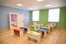 Лейла Алиева и Алена Алиева приняли участие в открытии новых яслей-детского сада в селе Гёйляр Шамахинского района (ФОТО)